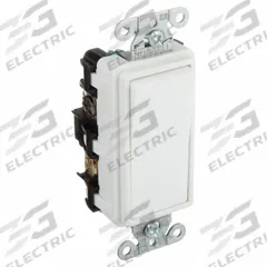 HUBBELL Wall Switch: Rocker Switch, 4-Way, Maintained, White, 120/277V AC, 20 A (MPN DS420W). Key specifications — Illuminated: No; Voltage Rating: 120/277V AC.