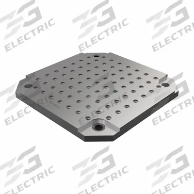 JERGENS Fixture Plate: Ball Lock, Square, Steel, 16 in W x 16 in L x 1.125 in H - Ball Lock Modular Grid Fixture Plates