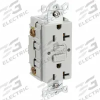 HUBBELL GFCI Receptacle: Duplex, 5-20, Gray, GFCI, 125V AC, 20 A, 2 Pole / 3 Wire (MPN GFRWR20GRY)