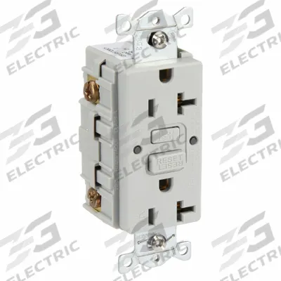 HUBBELL GFCI Receptacle: Duplex, 5-20, Gray, GFCI, 125V AC, 20 A, 2 Pole / 3 Wire (MPN GFRWR20GRY) - General Purpose Receptacles