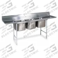 EAGLE GROUP Kitchen Sink: 3 Bowls, 44 in Overall Ht, 90 in Overall Lg, 27 1/2 in Overall Wd (MPN 314-16-3-18-SL). Key specifications — Brand: EAGLE GROUP.