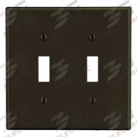 HUBBELL Wall Plate: Toggle, 2 Gang, Brown, Midsize Size (MPN PJ2). Key specifications — Brand: HUBBELL; Material: Polycarbonate.
