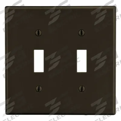 HUBBELL Wall Plate: Toggle, 2 Gang, Brown - General Purpose Wall Plates