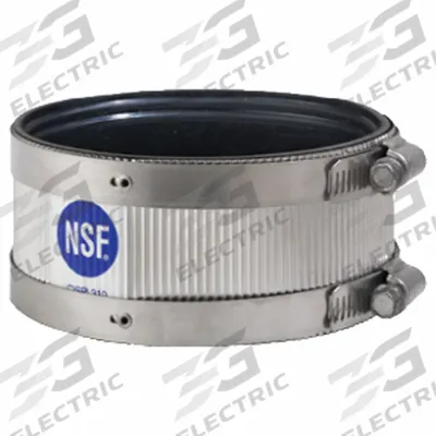 IDEAL CLAMPS Flexible Pipe Straight: Neoprene, For 2 in Pipe, Iron - Shielded Flexible Transition Couplings