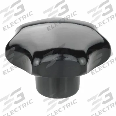 JW WINCO Hand Knobs; Star Knobs: 7 Point, Plastic w/ Brass Thread, M12 Thread - 7-Arm Knobs with Threaded Hole