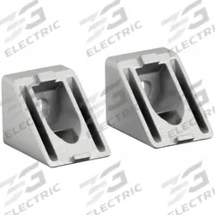 Angle Connector 45°: 45° Angle Connector, 25 Series, 32 mm x 25 mm x 25 mm, 2 Holes, Gray, 2 PK (MPN 093WS25145N6,5). Key specifications — Material: Aluminum; Brand: FATH INC.; Finish: Powder-Coated.