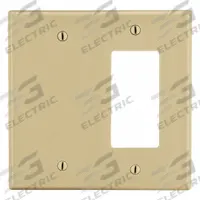 HUBBELL Wall Plate: Combo, 2 Gang, Ivory, Std Size (MPN P1326I). Key specifications — Brand: HUBBELL; Material: Polycarbonate.