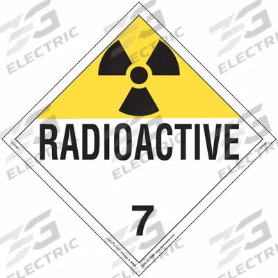LABELMASTER Radioactive Placard: Radioactive, 10 3/4 in x 10 3/4 in, 10 3/4 in Label Ht - Class 7: Radioactive