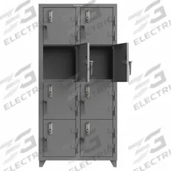 STRONG HOLD Locker: 36 in x 18 in x 75 in, 4 Tiers, 2 Units Wide, 8 Lockers, 18 in x 18 in, Steel (MPN 36-8D-18-4T-EK-L). Key specifications — Mounting Style: Surface; Brand: STRONG HOLD; Handle Type: Swing; Locker Color: Gray; Mounting Location: Freestanding; Locker Material: Steel; Frame Assembled: Assembled; Lock Type: Electronic Keypad.