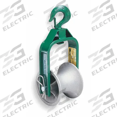 GREENLEE Cable Puller Sheave: 5 in Sheave Wd, 6 in Sheave Dia. - Cable Pulling Sheaves