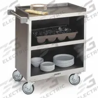 LAKESIDE Bussing Cart: Enclosed, 700 lb Max Load Capacity, 3 Shelves, 34 1/2 in Overall Ht (MPN 822). Key specifications — NSF Certified: No; Brand: LAKESIDE; Caster Type: (4) Swivel; Enclosed/Open/Partially Enclosed: Enclosed; Material: Stainless Steel; Product Type: Bussing Cart.