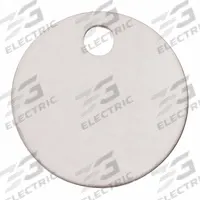 Marker Tag: Circle, 1 in Dia, 304 Stainless Steel, 0.04 in Thick, 1 Holes, 1 Max Lines of Text (MPN MT1D-Q). Key specifications — Material: 304 Stainless Steel; Brand: PANDUIT; Size: 1 in Dia.