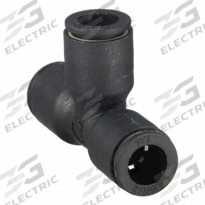 LEGRIS Push-Fit Tee Fitting: 1/4 in OD x 1/4 in OD x 1/4 in OD Size, 1 13/32 in Overall Lg - Nylon & Nickel-Plated Brass Tube Fittings