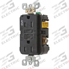 HUBBELL Receptacle: Duplex, 5-15, Black, 125V AC, 15 A, 2 Pole / 3 Wire (MPN AFR15TRBK)