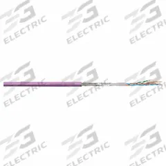 CHAINFLEX Bus Cable: (4) Shielded Twisted Pr 26 AWG (0.15), PUR, Order by the Foot, Ethernet/CAT7 (MPN CFBUS-PUR-052). Key specifications — Bus System: Ethernet/CAT7; Conductor Grouping: (4) Shielded Twisted Pair 26 AWG; Minimum Bend Radius Factor - Fixed: 7 x OD; Minimum Bend Radius Factor - Flexible: 10 x OD; Shielding: Shielded; Brand: CHAINFLEX.