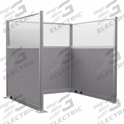 VERSARE Cubicle Wall: 72 in Overall Ht, 72 in Overall Wd, 6 Panels, Cloud Gray - Modular Cubicle Walls