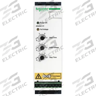 SCHNEIDER Soft Start: 380-415V AC, 32 A Output Current, With Bypass, IP20, 60/50 Hz - Schneider Altistart ATS 01