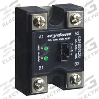 CRYDOM Dual Solid State Relay: Surface Mounted, 25 A Max Output Current, SCR, AC Output (MPN CD2425W2V). Key specifications — Brand: CRYDOM; Current Type: AC; Electrical Connection: Screw Clamp; Finger Safe: No; Input Current: 10 mA; Maximum Output Current without Heat Sink: Not Recommended; Mounting Style: Panel; Output Voltage: 24 to 280V AC.
