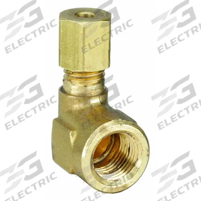 PARKER Compression Fitting Elbow: 1/8 in OD x 1/8 in Pipe Fitting Size, Compression x FNPTF - Standard Sleeve Brass Compression Fittings