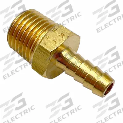 LEGRIS Barbed Fitting Adapter: 12 mm Pipe x 10 mm ID Size, BSPT x BSPT, Brass - Standard Brass Barbed Tube Fittings