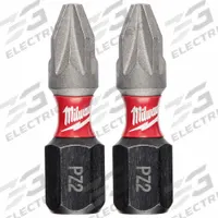 MILWAUKEE Insert Bit: Insert Bit, Imperial, Pozidriv® Head, PZ2 Bit Industry Size, Std, Hex, 2 PK (MPN 48-32-4432). Key specifications — attr1119847: PZ2; attr1119860: Impact; attr1119850: Alloy Steel; attr1119851: Imperial; attr1119853: Insert Bit; attr1119857: MILWAUKEE; attr1119849: Impact Rated; attr1119863: Bit Holder Not Included.