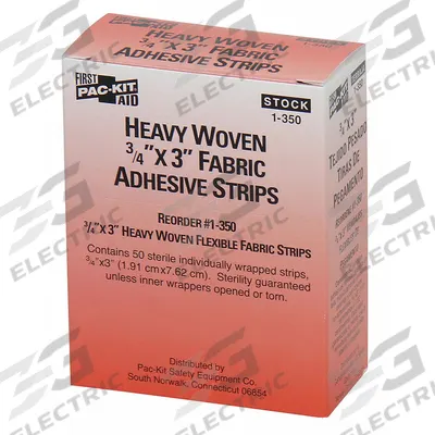FIRST AID ONLY Adhesive Bandage: Strip Bandages, 3/4 in Wd, 3 in Lg, Not Metal Detectable