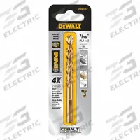 DEWALT Jobber Length Drill Bit: 3/16", 135° Split Point, Black Oxide Cobalt (MPN DWA1212). Key specifications — attr1229327: 0.1875.