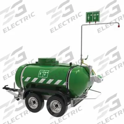 HUGHES SAFETY Bowser Unit: Pressurized, Gen Purpose, Eyes and Face Eyewash Coverage - Pressurized Showers with Eyewash