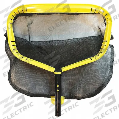 JED POOL TOOLS Leaf Skimmer: Black/Yellow, Aluminum, 17 5/8 in Overall Ht - Hand Pool Skimmers & Rakes