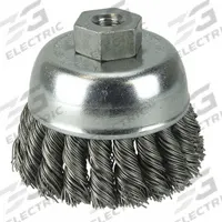 WEILER Cup Brush: Twisted Steel, 2 3/4 in Dia, 0.02 in Fill Dia, 3/8"-24 Arbor (MPN 96272). Key specifications — Brand: WEILER; Bristle Type: Standard Twist Knot Wire; Connection Size & Type: 3/8"-24 Arbor Hole.