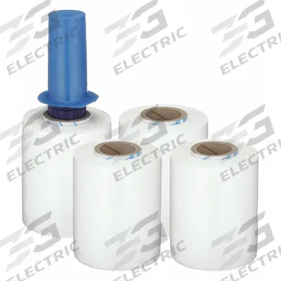 GOODWRAPPERS Stretch Wrap Film: Cast Stretch Wrap, Std Duty, 80 ga Gauge, 5 in Overall Wd - Opaque Stretch Wrap with Handle