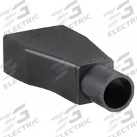 QUICKCABLE Straight Clamp Terminal Protector: 1/0 to 2/0 AWG, Black, Clamp, PVC (MPN 5724-360-005B). Key specifications — Gauge: 1/0 to 2/0 AWG; Color: Black; Connection Type: Clamp; Insulation Material: PVC; Brand: QUICKCABLE.