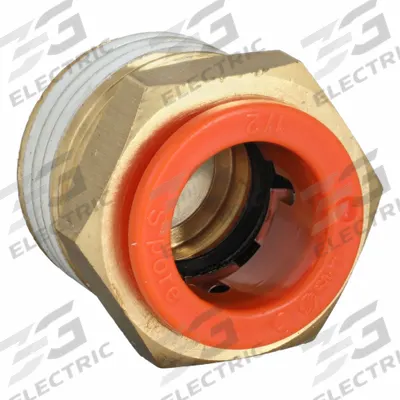 SMC Push-Fit Adapter Fitting: 1/2 in OD x 1/2 in Pipe Size, Push-to-Connect x BSPT - Polybutylene & Brass Tube Fittings