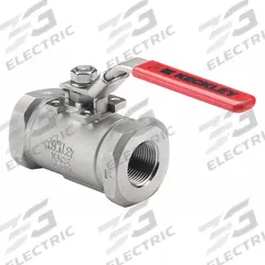 KECKLEY Manual Two-Way Ball Valve: 1 in, 316 Stainless Steel, Straight, FNPT x FNPT, One-Piece (MPN BVS6THRSSPGSL-100). Key specifications — Brand: KECKLEY; Handle: Locking Lever.