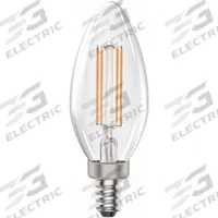 MAXLITE Compact LED Bulb: Candelabra Screw (E12), LED, (B) Bullet, B10, 4 W Watt, 2700K, Clear (MPN F4B10D27). Key specifications — Bulb Shape: B10; Voltage: 120V AC; Bulb Finish: Clear; Color Temperature: 2700K; Brand: MAXLITE.