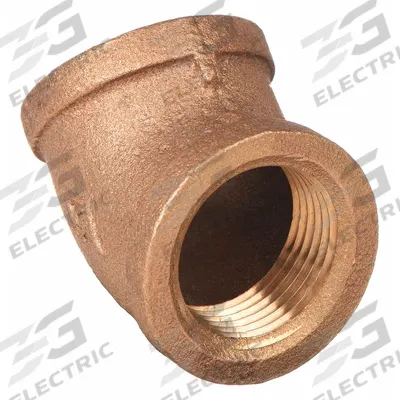 APPROVED VENDOR Metal Pipe Elbow: 45° Elbow, 1/2 in x 1/2 in, Brass - Low-Pressure Threaded Pipe Fittings