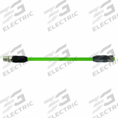 MURRELEKTRONIK Cordset: Cat6, M12 Male Straight x M12 Male Straight, 7.5 m Lg, PUR, Green - M12 Connector to M12 Connector Cordsets