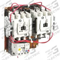 EATON NEMA Magnetic Motor Starter: Reversing, 3 Poles, NEMA Size 1, 27 A, 120V AC Coil (MPN AN59DN0A5E045). Key specifications — Brand: EATON; Auxiliary Contact Form: 1NO; Coil Voltage: 110/120V AC; Phase: Three; Operator: None; Operator Controls: None; Auxiliary Contacts Included: 1NO; Signaling Features: Pilot Light.
