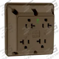 LEVITON Quadruplex Receptacle Outlet: Quad, 5-20, Brown, 125V AC, 20 A, 2 Pole / 3 Wire (MPN 21254-H)