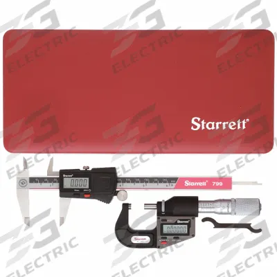 STARRETT Precision Measuring Tool Kit: 2 Pieces, Digital Caliper - Caliper & Micrometer Precision Measuring Tool Kits