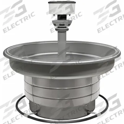 BRADLEY Wash Fountain: Silver, Stainless Steel, Circular, 36 in Overall Wd - Foot-Operated Push Bar Wash Fountains