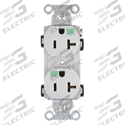 HUBBELL Receptacle: Duplex, 5-20, Gray, 125V AC, 20 A, 2 Pole / 3 Wire (MPN BR20GRYWR) - General Purpose Receptacles