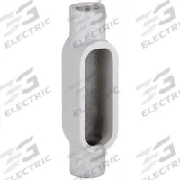 Conduit Outlet Body: Aluminum, 1 1/2 in Trade Size, C Body, 26 cu in Body Capacity, Threaded Hub (MPN C57SA). Key specifications — Finish: Powder Coated; Includes: Set Screw Hubs; For Use With: RMC; Brand: HUBBELL KILLARK; Hub Style: Threaded; Mfr. Series: Duraloy 7.