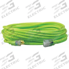 SOUTHWIRE Extension Cord: Outdoor Use, 50 ft Lg, Outlet, 5-15P, 12/3, SJTW, Green, Single Connector (MPN 2578SW000X). Key specifications — Brand: SOUTHWIRE; Temperature Rating: -40° to 140°F; NEMA Plug Configuration: 5-15P.
