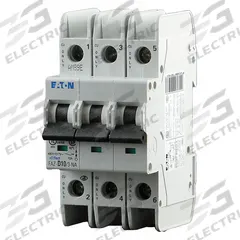 EATON IEC Miniature Circuit Breaker: 3 A Amps, 48/96V DC, 10kA at 277/480V AC, Screw Clamp, C (MPN FAZ-C3/3-NA). Key specifications — DC Voltage Rating: 48/96V DC; Max. AIR Rating: 10kA at 277/480V AC; Terminal Connection: Screw Clamp; Brand: EATON.