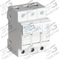 MERSEN Fuse Block: Finger-Safe, 3 Pole, 600 V AC, DIN Rail Mounting, Pressure Plate Termination (MPN USCC3). Key specifications — Brand: MERSEN.