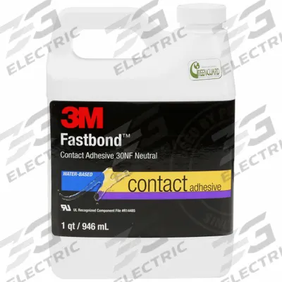 3M Contact Cement: 30NF, Gen Purpose, 1 qt, Can, Clear - General Purpose Contact Adhesives