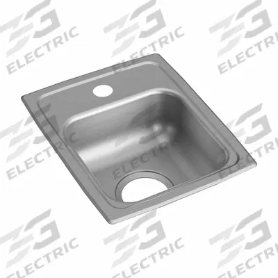 JUST MANUFACTURING Bowl Drop-In Sink: 16 in Overall Lg, 13 in Overall Wd, 6 in Bowl Dp - One-Bowl Counter-Mounted Kitchen & Bar Sinks without Faucets