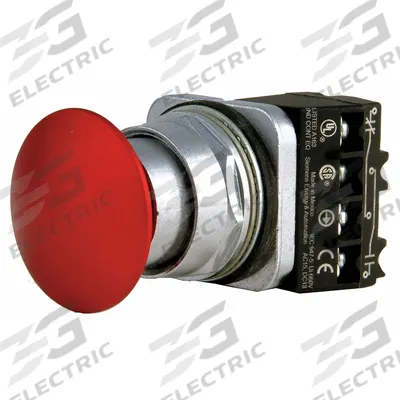Siemens Mushroom Head Push Button: Non-Illuminated, Mushroom Head Profile, Metallic - Mushroom-Head Push Buttons