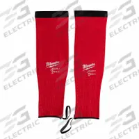 MILWAUKEE Cut-Resistant Sleeves: Cut Level A3, 16 in Lg, Universal, HPPE, 15 ga Thick, Red, 12 PK (MPN 48-73-9030B). Key specifications — attr1236399: Red; attr1236392: MILWAUKEE.